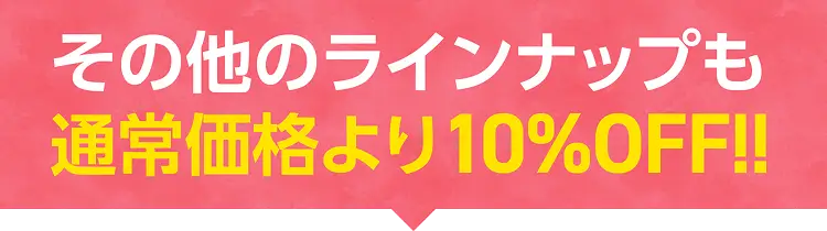 その他のラインナップも通常価格より10％OFF