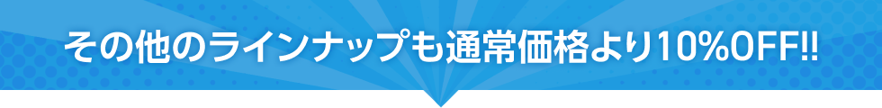 その他のラインナップも通常価格より10％OFF