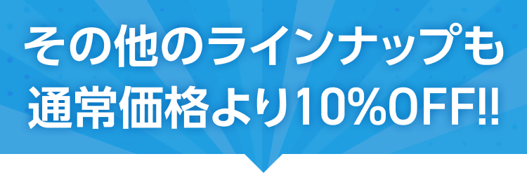その他のラインナップも通常価格より10％OFF